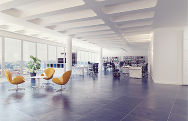 Clean modern open office interior